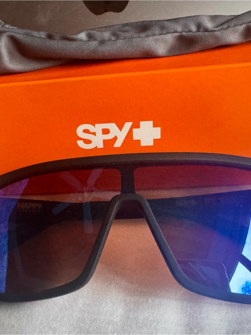 SPY Matte Black Shield Visor with Blue-Purple Mirror Lens